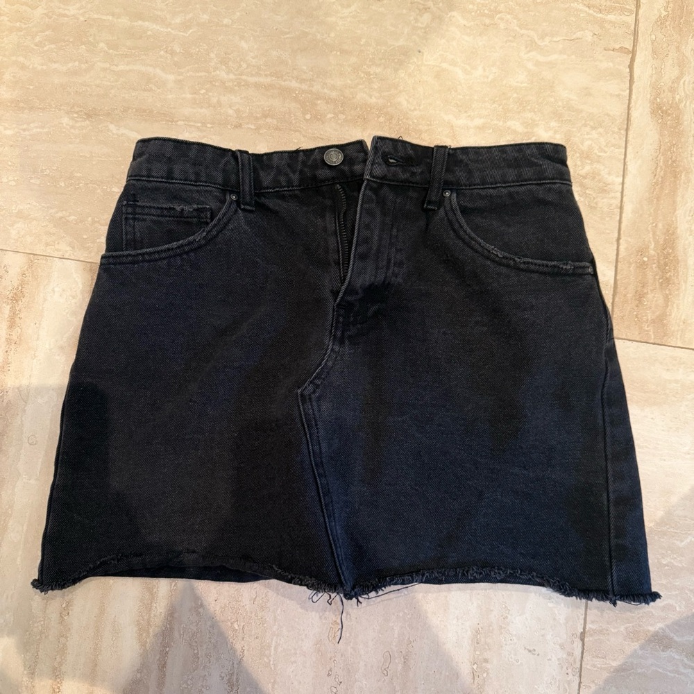 Forever 21 Black Denim Mini Skirt